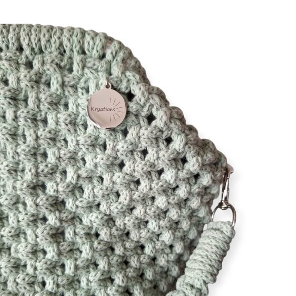 Macrame Clutch tas eucalyptus groen