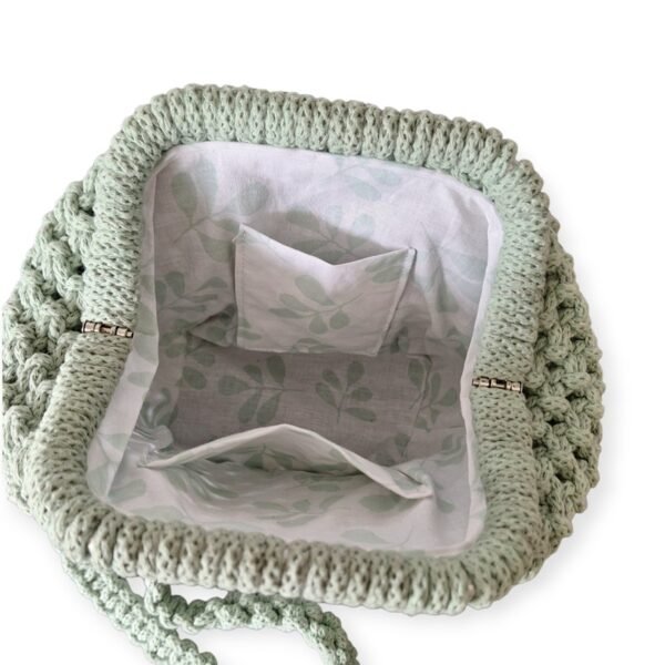 Macramé Clutch tas eucalyptus groen