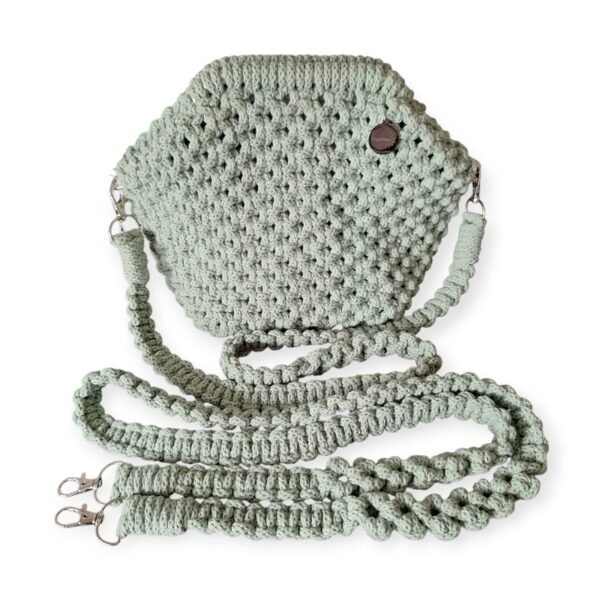 Macrame Clutch tas eucalyptus groen