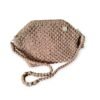 Grotere macramé clutch tas velvet bruin