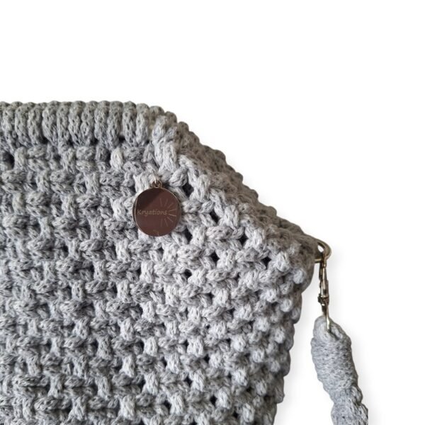 Macramé Clutch tas in 2 tinten grijs