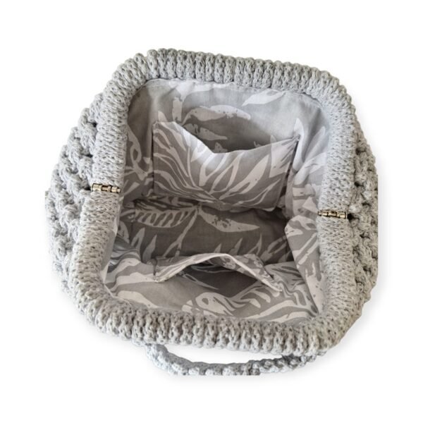 Macramé Clutch tas in 2 tinten grijs