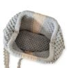 Macramé Clutch tas lichtgrijs crême met bodem