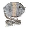 Macramé Clutch tas lichtgrijs crême met bodem