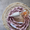 Macramé lichtsnoer roze