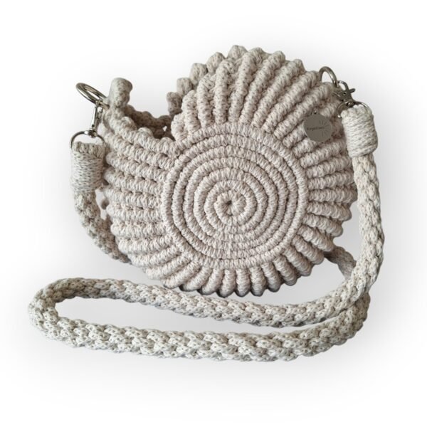 Macramé schelp tas in crême Macramé schelp tas in crême