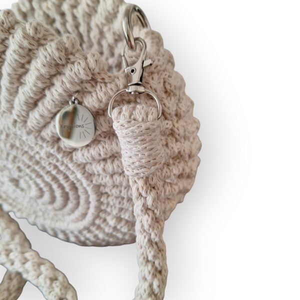 Macramé schelp tas in crême Macramé schelp tas in crême