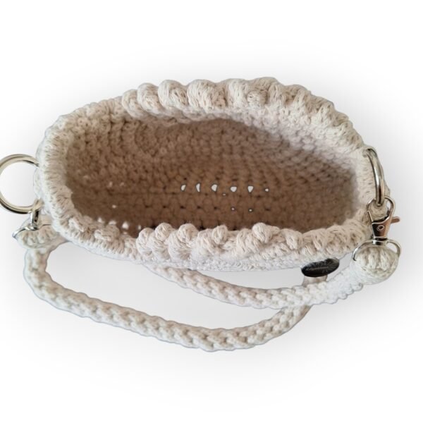 Macramé schelp tas in crême Macramé schelp tas in crême
