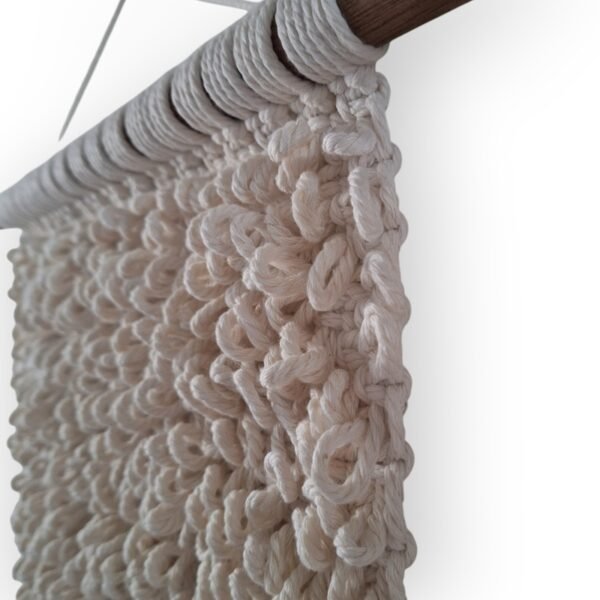 Macramé textuur wanddecoratie crême Macramé textuur wanddecoratie crême