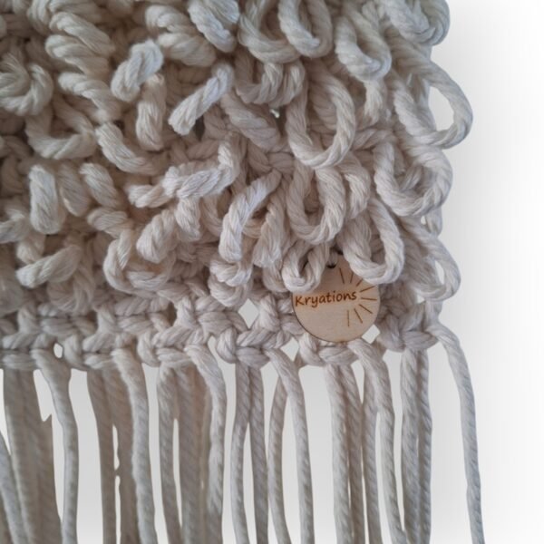 Macramé textuur wanddecoratie crême Macramé textuur wanddecoratie crême