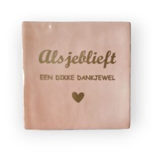 Tegelkleur roze met tekstkleur mat goud