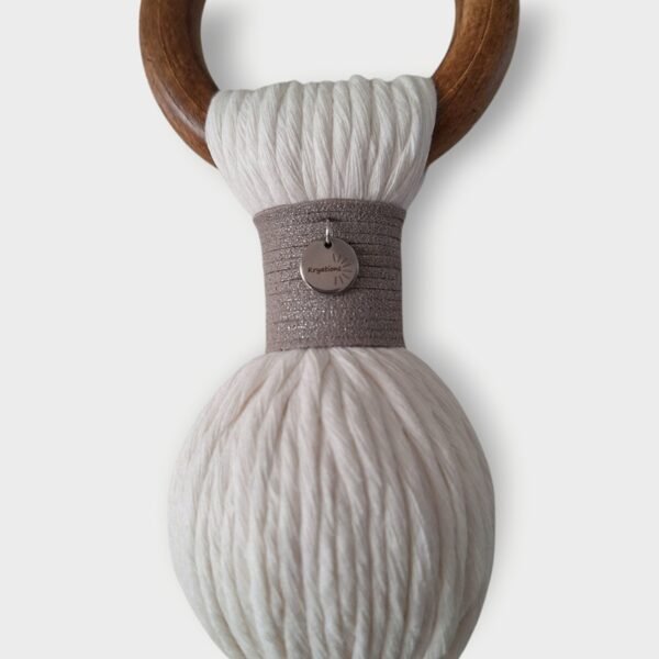 Wanddecoratie bubble wit met suede