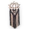 Wanddecoratie Lotus (hout) antraciet crême