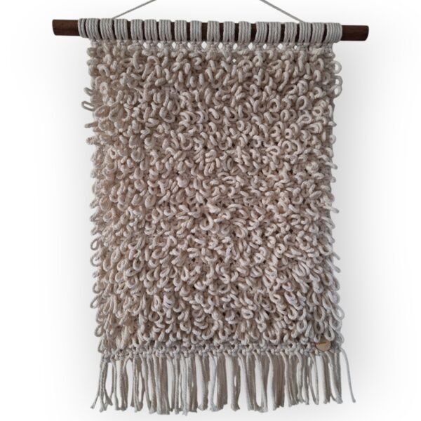 Macramé textuur wanddecoratie crême 0 Macramé textuur wanddecoratie crême