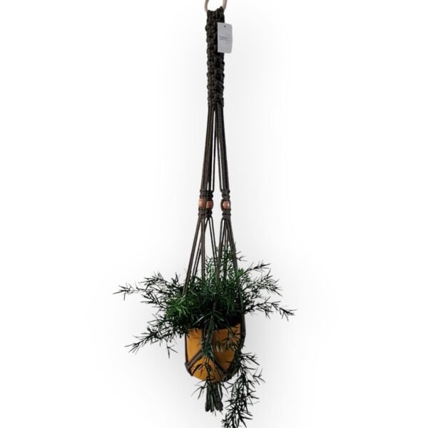 Plantenhanger Yara legergroen met okergele pot 1 Plantenhanger Yara legergroen met okergele pot 1