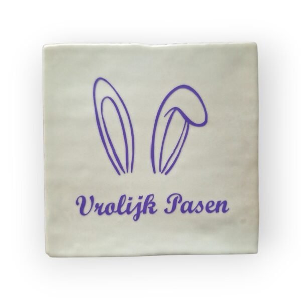 Tekst tegeltje - Pasen paars