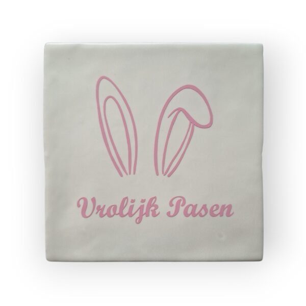 Tekst tegeltje - Pasen roze