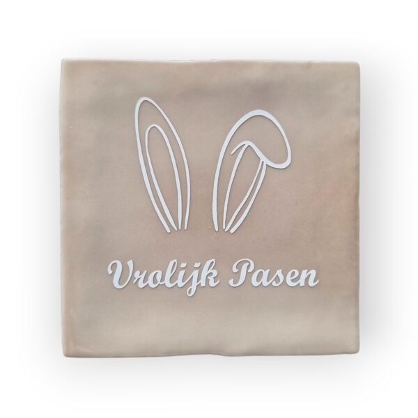 Tekst tegeltje - Pasen wit