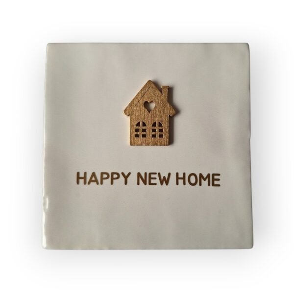 Tekst tegeltje - happy new home mat goud Tekst tegeltje - happy new home mat goud