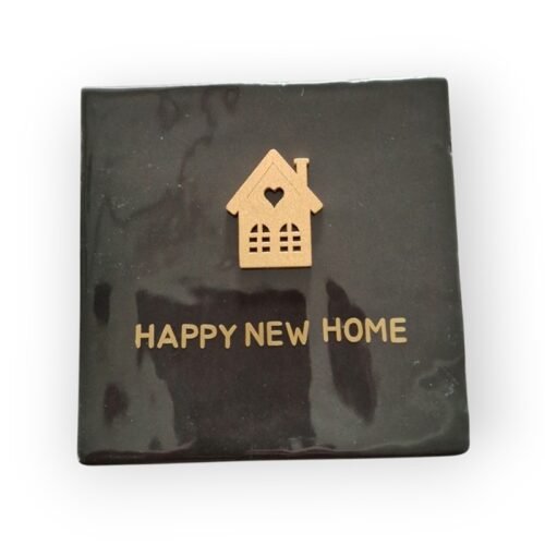 Tekst tegeltje - happy new home spiegel goud