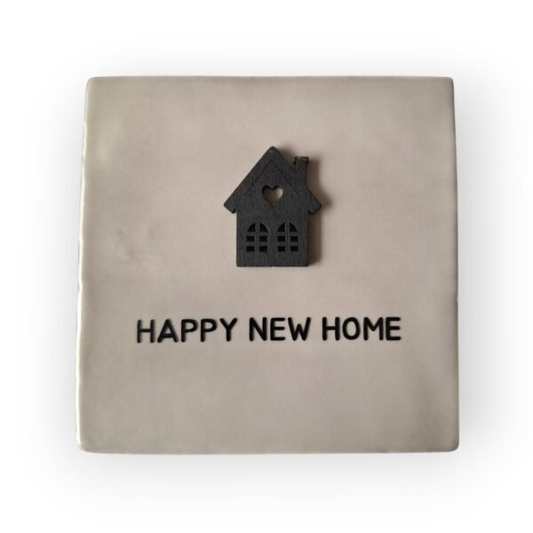 Tekst tegeltje - happy new home zwart Tekst tegeltje - happy new home zwart