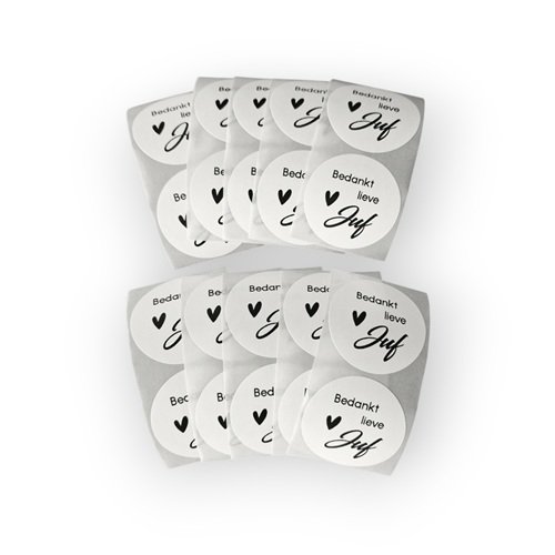 stickers bedankt lieve juf