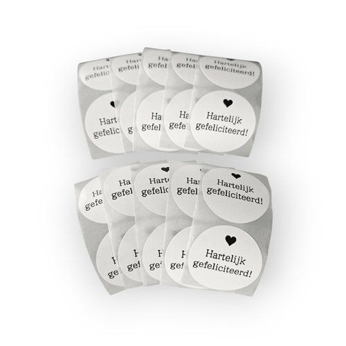 stickers hartelijk gefeliciteerd