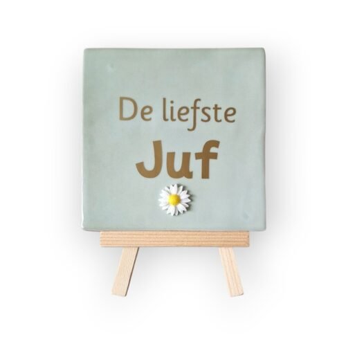 tekst-tegeltje-liefste-juf-goud tekst-tegeltje-liefste-juf-goud