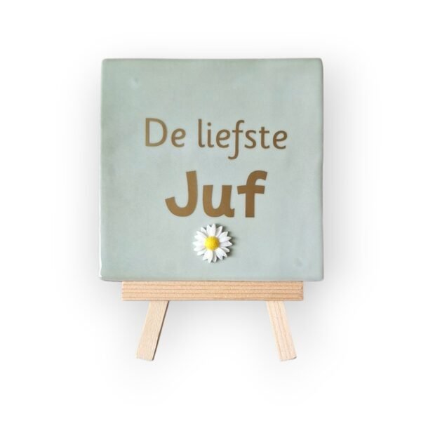 tekst-tegeltje-liefste-juf-goud tekst-tegeltje-liefste-juf-goud