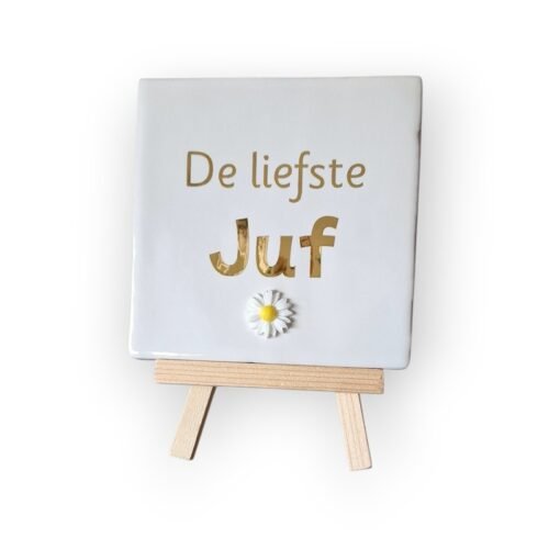 tekst-tegeltje-liefste-juf-goud-glans tekst-tegeltje-liefste-juf-goud-glans