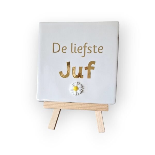 tekst-tegeltje-liefste-juf-goud-glans tekst-tegeltje-liefste-juf-goud-glans