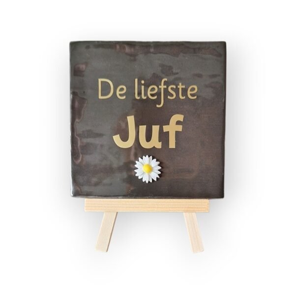 tekst-tegeltje-liefste-juf-goud-mat tekst-tegeltje-liefste-juf-goud-mat