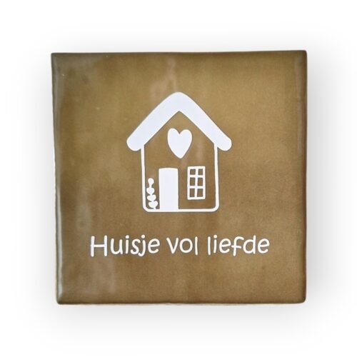 Tekst tegeltje - Huisje vol liefde wit Tekst tegeltje - Huisje vol liefde wit
