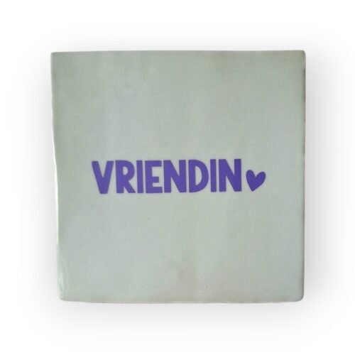 Tekst tegeltje - Vriendin paars