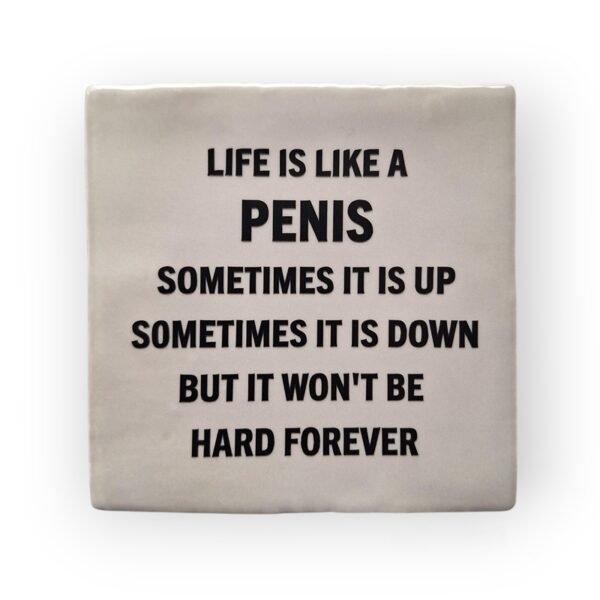 tekst-tegeltje-life-is-like-a-penis-grijs tekst-tegeltje-life-is-like-a-penis-grijs
